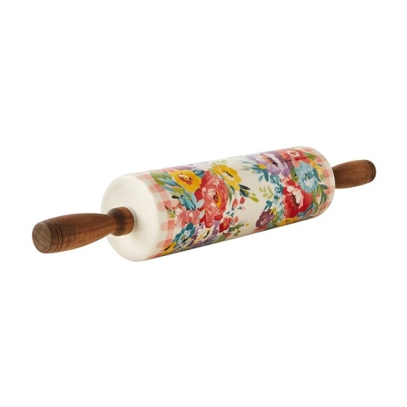 🌺 New The Pioneer Woman (1) Rolling Pin Rack & (1) Rolling Pin 🎁 Gift Set - Picture 11 of 13